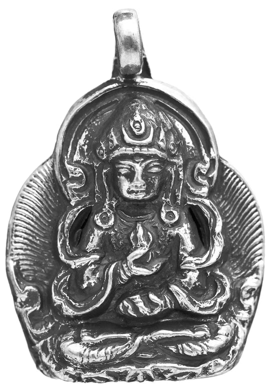 Vajrasattva Buddha Sterling Silver Pendant