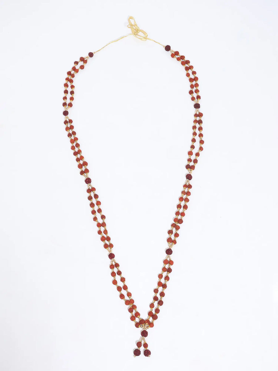 Rudraksha Mala Necklace in Sacred Long-String Design