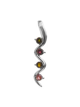 Faceted Mixed Tourmaline Sterling Silver Pendant