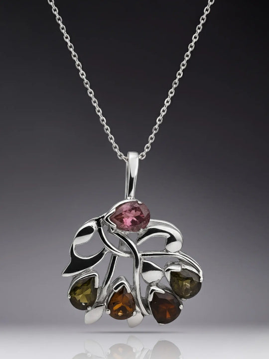 Faceted Tourmaline Sterling Silver Pendant