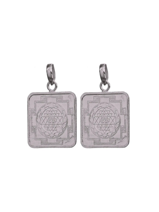 Shri Yantra Double Sided Sterling Silver Pendant