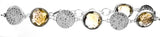 Rutilated Quartz and Citrine Sterling Silver Bracelet