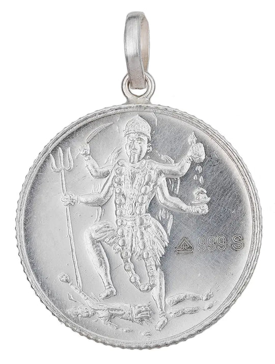 Goddess Kali Double-Sided Pendant with Sacred Yantra Reverse