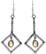 Gemstone Teardrop Sterling Silver Earrings with Pearl and Labradorite