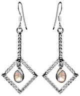 Gemstone Teardrop Sterling Silver Earrings with Pearl and Labradorite