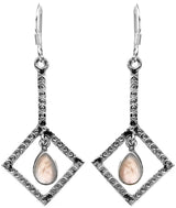 Gemstone Teardrop Sterling Silver Earrings with Pearl and Labradorite