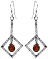 Gemstone Teardrop Sterling Silver Earrings with Pearl and Labradorite