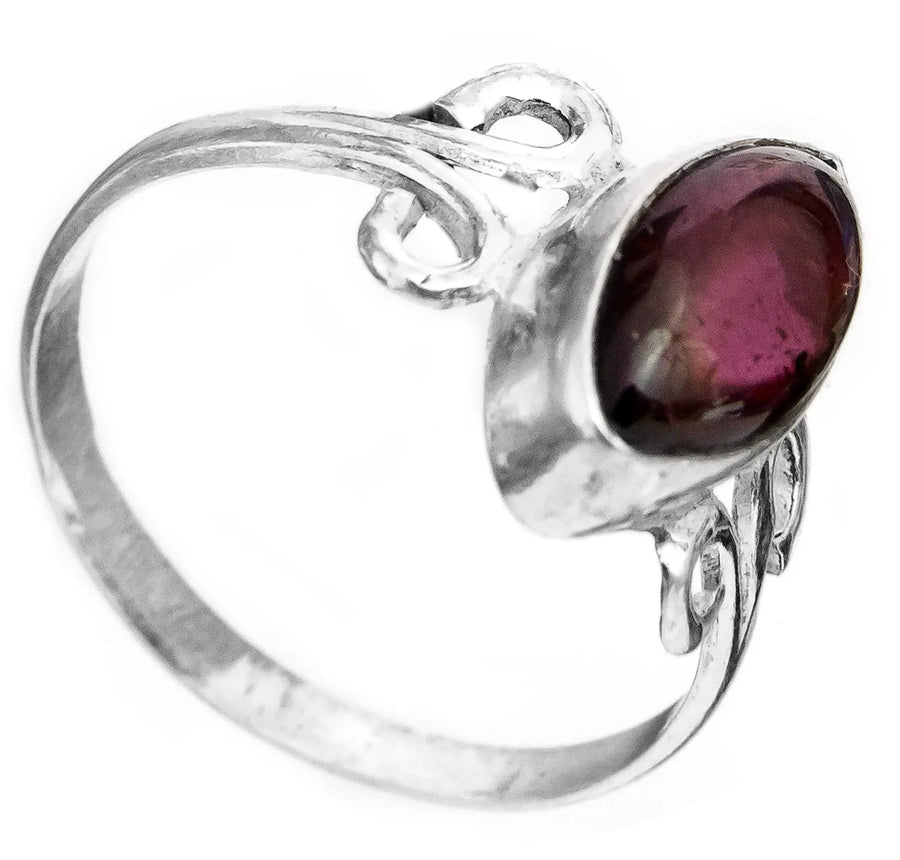 Garnet Marquise Sterling Silver Ring