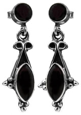 Black Onyx Sterling Silver Post Earrings