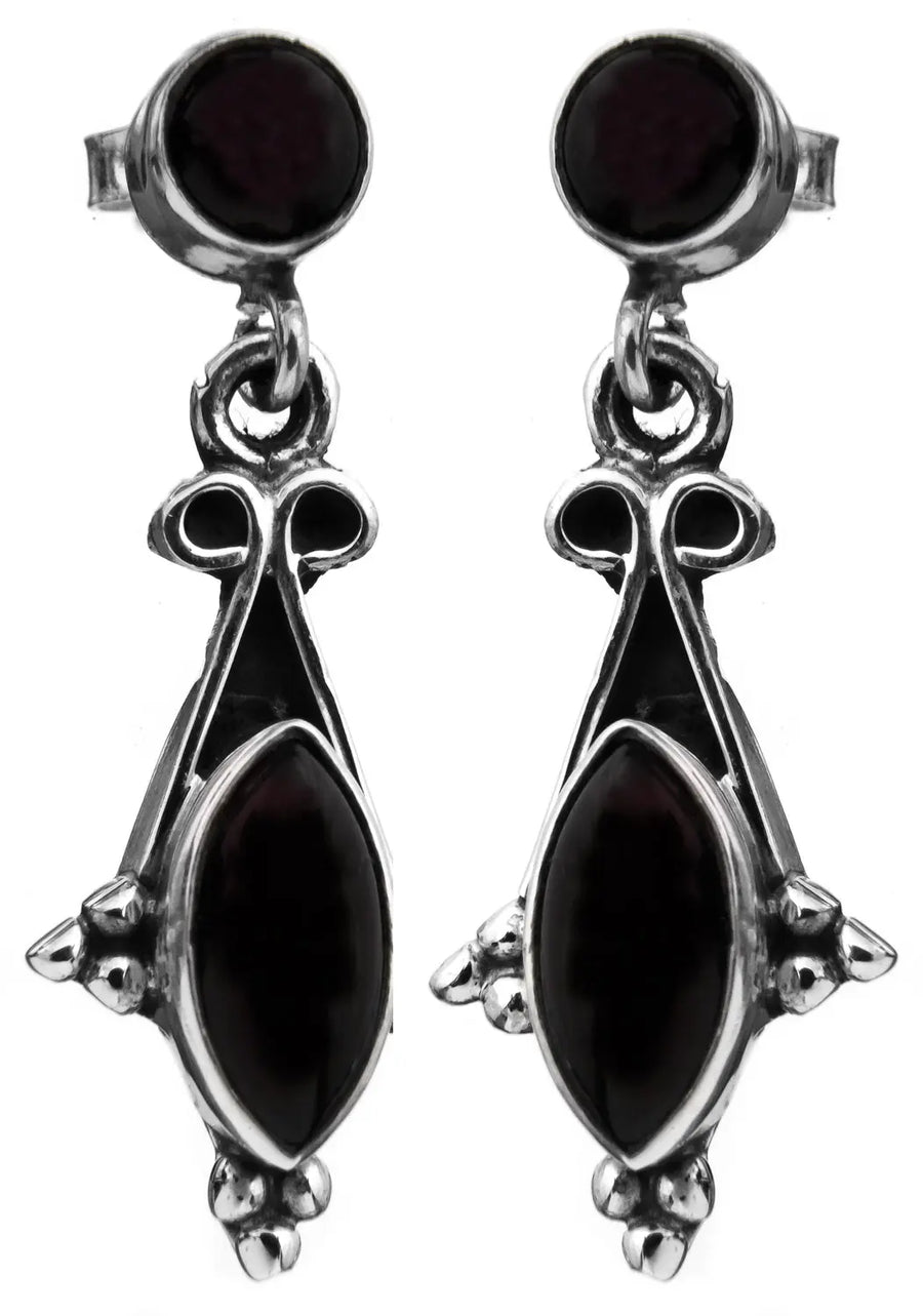 Black Onyx Sterling Silver Post Earrings