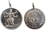Mahavidya Kali and Yantra Reverse Pure Silver Pendant