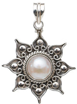 Pearl Sun Motif Sterling Silver Pendant