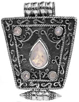 Faceted Rainbow Moonstone Sterling Silver Pendant