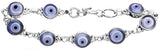 Sterling Silver Evil Eye Bracelet with Nazar Motif