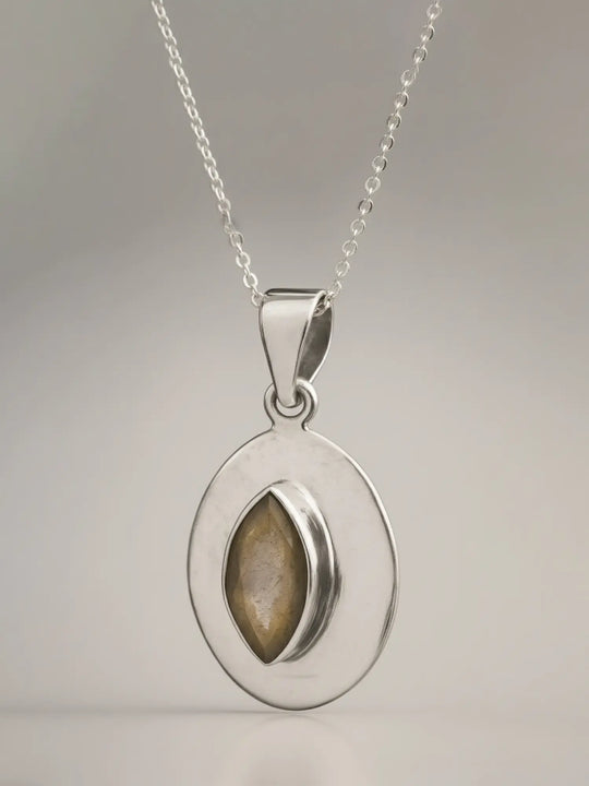 Labradorite Faceted Gem Sterling Silver Pendant