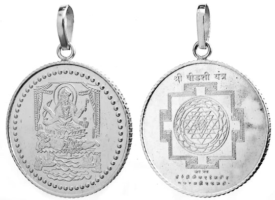 Goddess Tripura Sundari Shodashi Yantra Silver Pendant