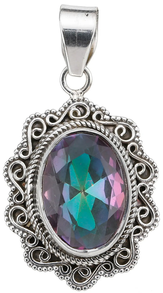 Mystic Topaz Sterling Silver Pendant