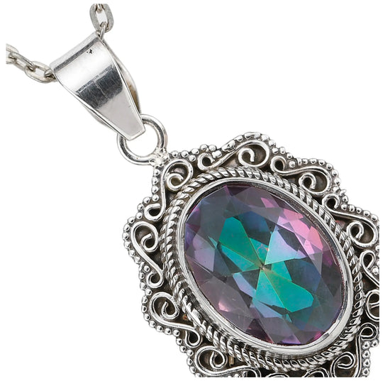 Mystic Topaz Sterling Silver Pendant