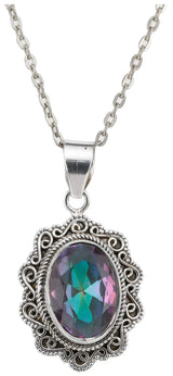 Mystic Topaz Sterling Silver Pendant