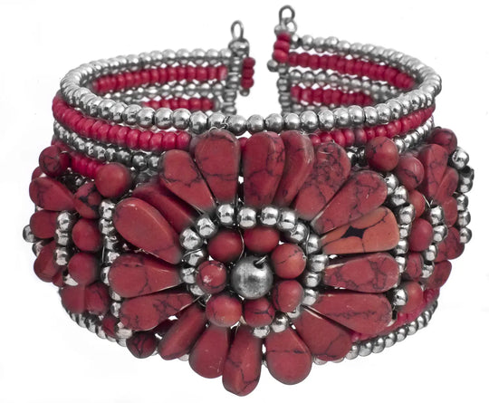 Floral White Metal Bangles