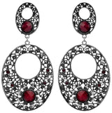 Multicolour Cut Glass and White Metal Statement Earrings