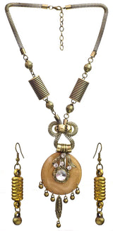 Beaded Cut Glass Multicolour Necklace and Earrings Set