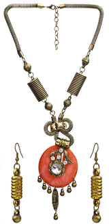 Beaded Cut Glass Multicolour Necklace and Earrings Set