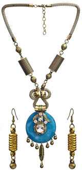 Beaded Cut Glass Multicolour Necklace and Earrings Set