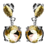 Citrine, Green Amethyst and Prehnite Sterling Silver Necklace