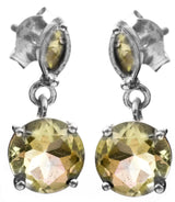 Citrine, Green Amethyst and Prehnite Sterling Silver Necklace