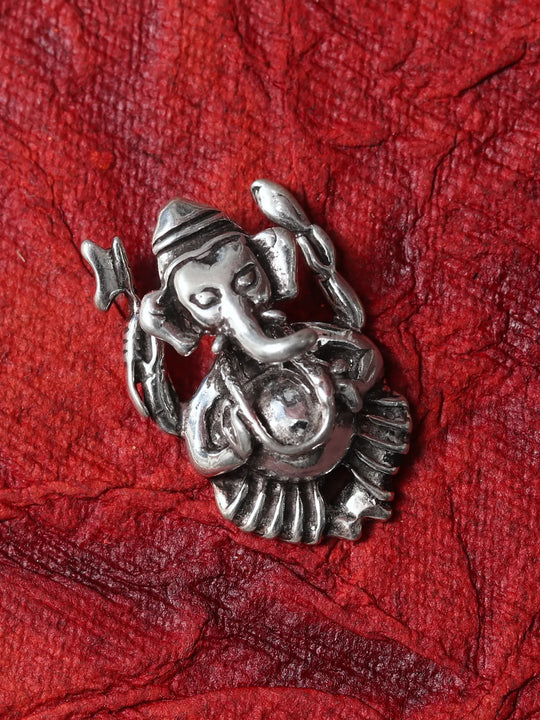 Oxidised Sterling Silver Ganesha Pendant