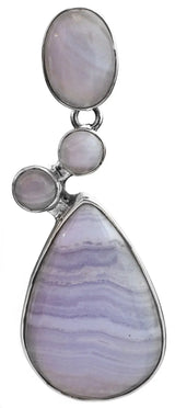 Blue Lace Agate Sterling Silver Pendant