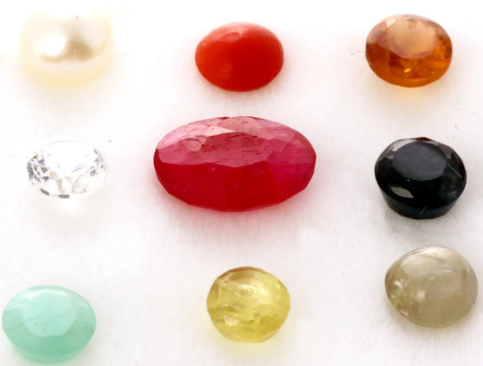 Navaratna Nine Gemstone Undrilled Calibrated Set