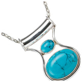 Reconstituted Turquoise Sterling Silver Pendant