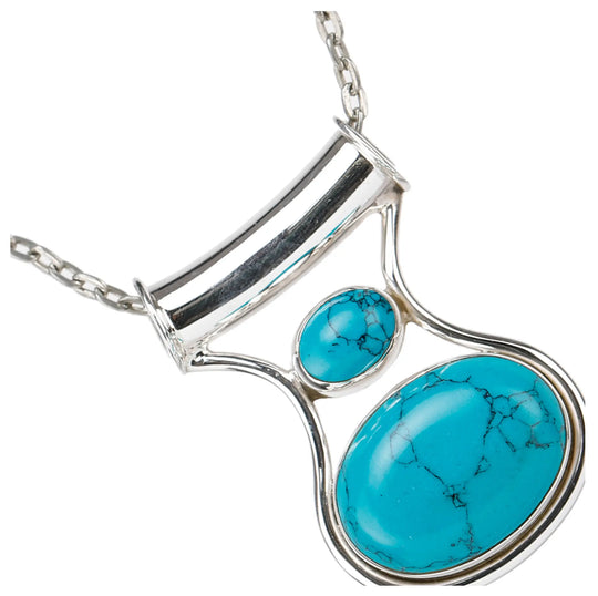 Reconstituted Turquoise Sterling Silver Pendant