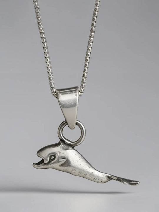 Dolphin Motif Sterling Silver Pendant