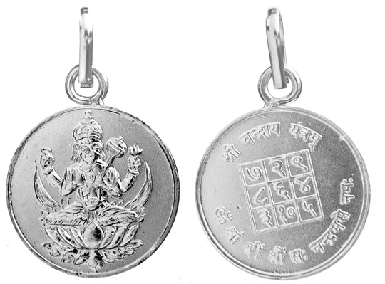Chandra Moon Yantra 999 Pure Silver Pendant