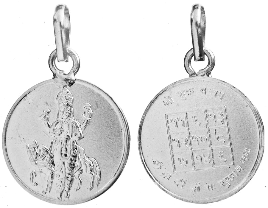 Shri Shukra Venus Yantra 999 Pure Silver Pendant