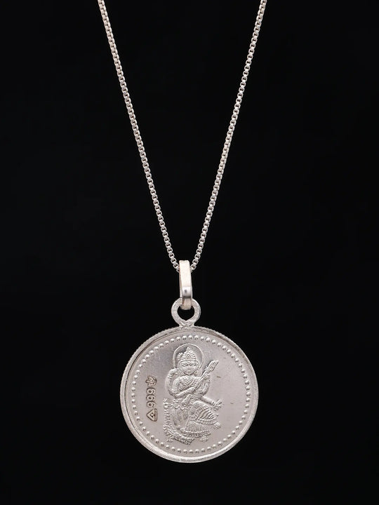 Goddess Saraswati Yantra Sterling Silver Pendant