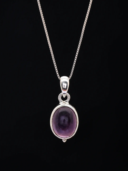 Amethyst and Black Onyx Sterling Silver Pendant