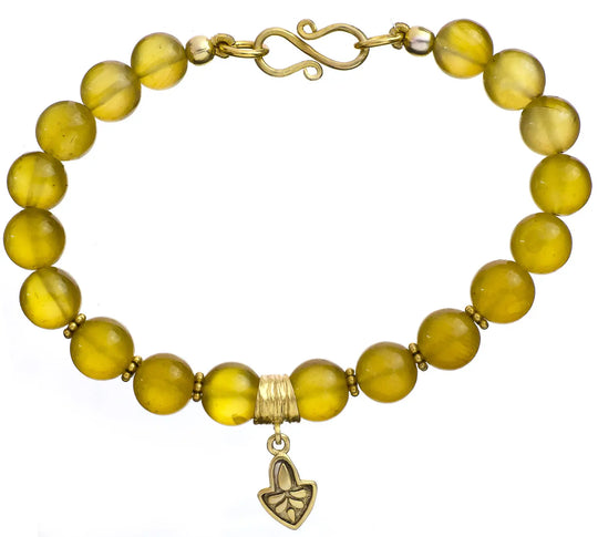 Yellow Chalcedony Gold Plated Sterling Silver Bracelet