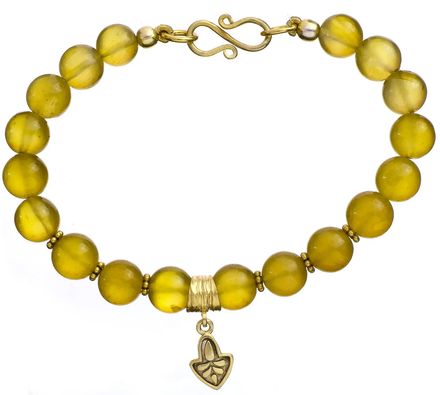 Yellow Chalcedony Gold Plated Sterling Silver Bracelet