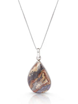 Pear Shape Jasper Sterling Silver Pendant