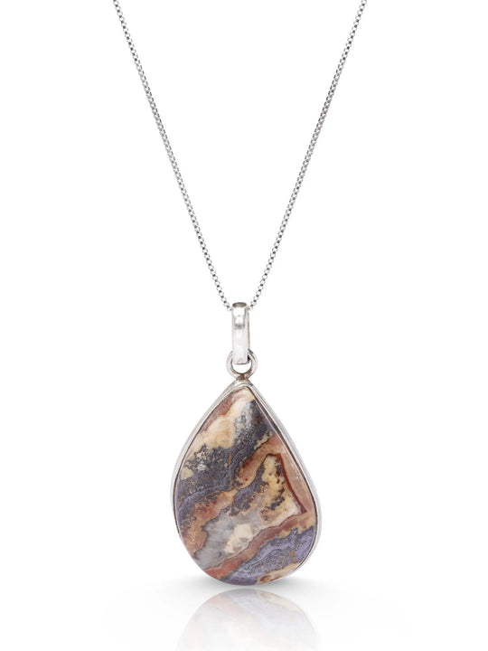 Pear Shape Jasper Sterling Silver Pendant