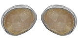 Faceted Rainbow Moonstone Sterling Silver Oval Pendant