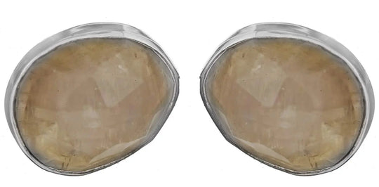 Faceted Rainbow Moonstone Sterling Silver Oval Pendant