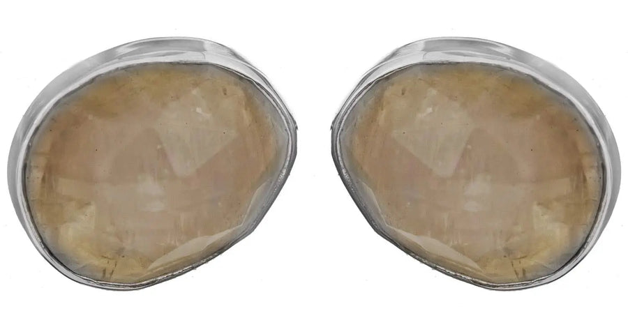 Faceted Rainbow Moonstone Sterling Silver Oval Pendant