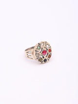 Navaratna Sterling Silver Ring