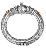Naga and Amrita Kalash Temple Sterling Silver Bangles