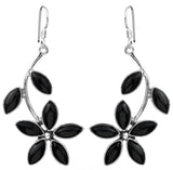 Carnelian and Sterling Silver Leaf Drop Earrings